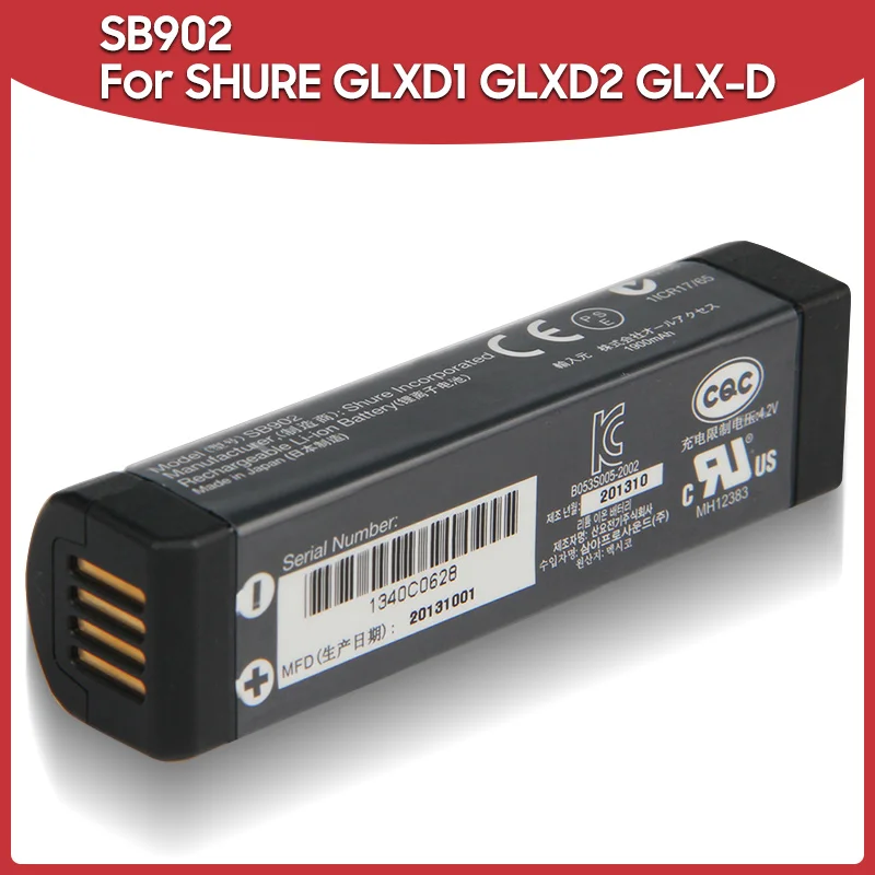 Original Replacement Battery SB902 1900mAh For SHURE GLXD1 GLXD2 GLX-D Digital Wireless Bodypack Transmitter Batteries
Original Replacement Battery SB902 1900mAh For SHURE GLXD1 GLXD2 GLX-D Digital Wireless Bodypack Transmitter Batteries