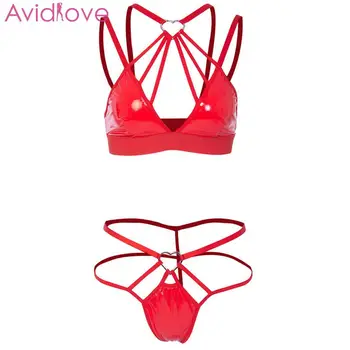 Women Fashion V Neck Adjustable Spaghetti Strap Bandage Lingerie Set
Women Fashion V Neck Adjustable Spaghetti Strap Bandage Lingerie Set