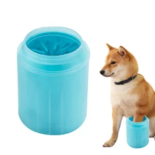 Mascota Gatos Perros taza de limpieza de pies para perros gatos herramienta de limpieza cepillo de lavado de plástico suave accesorios de mascota perro(China)
