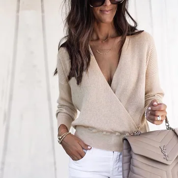 Sweater Jumper Women Deep V Neck Knitted Tops Tee Shirts 2020 Spring Ladies Basic Sweaters Tops Female Solid Knitting Blusas D30
Sweater Jumper Women Deep V Neck Knitted Tops Tee Shirts 2020 Spring Ladies Basic Sweaters Tops Female Solid Knitting Blusas D30