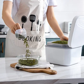 1Pc Rice Storage Container with Lid Grain Flour Dispenser Moisture-proof Bin Box
1Pc Rice Storage Container with Lid Grain Flour Dispenser Moisture-proof Bin Box