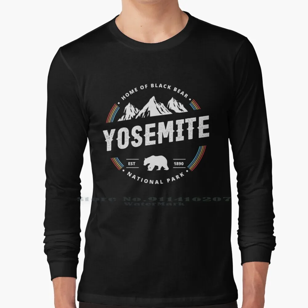 

Винтажная Подарочная футболка Yosemite в национальном парке, 100% чистый хлопок, Калифорния, горы, кемпинг, Yosemite, уличный Горный пейзаж