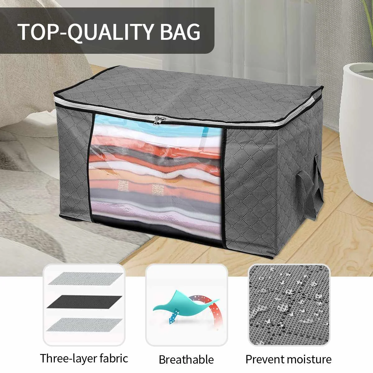 4Pcs Portable Tidy Pouch Suitcase Home Storage Box Quilt Storage Container Bag - Grey Clothes Organizer Non-woven Foldable
4Pcs Portable Tidy Pouch Suitcase Home Storage Box Quilt Storage Container Bag - Grey Clothes Organizer Non-woven Foldable