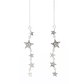 S925 Sterling Silver Star Ear Line Ladies Glossy Five-pointed Star Temperament Twist Tassel Wave Long Earrings
S925 Sterling Silver Star Ear Line Ladies Glossy Five-pointed Star Temperament Twist Tassel Wave Long Earrings