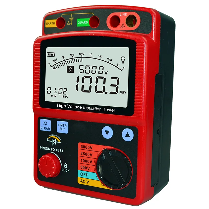GM3125 Digital Insulation Resistance Tester Megohmmeter 5000V Insulation Megger Ohm Voltmeter Electronic
