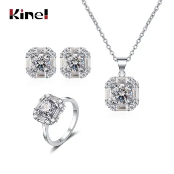 Kinel Silver Jewelry Sets Natural Zircon Ring Necklaces Earrings Bridal Wedding Set 925 Silver Jewelry Woman
Kinel Silver Jewelry Sets Natural Zircon Ring Necklaces Earrings Bridal Wedding Set 925 Silver Jewelry Woman