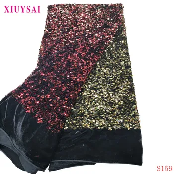 XIUYSAI Gradient Color Blue-Silver Sequin Fabric Stretch Spandex Embroidered Mesh African Lace Sequin Fabric for Dress
XIUYSAI Gradient Color Blue-Silver Sequin Fabric Stretch Spandex Embroidered Mesh African Lace Sequin Fabric for Dress