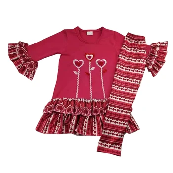 2020 newesr heart embridered valentine's day ruffle long sleeve and pants boutique girl outfit
2020 newesr heart embridered valentine's day ruffle long sleeve and pants boutique girl outfit