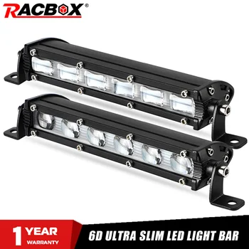 

RACBOX 6D Lens Ultra Slim 7 inch Led Bar Offroad For Car Uaz 12V 24V Tractor Suv Truck Boat 4WD 4x4 ATV UTV 18W Led Work Lights
