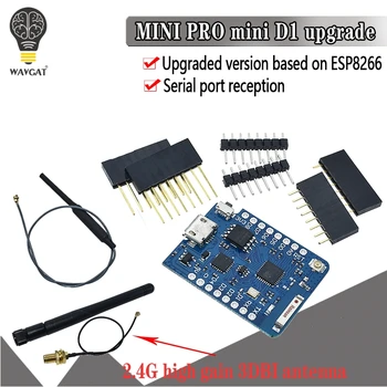 WEMOS D1 Mini Pro 16M Bytes External Antenna Connector NodeMCU Based ESP8266 ESP-8266EX CP2104 WIFI Development Board Micro USB
WEMOS D1 Mini Pro 16M Bytes External Antenna Connector NodeMCU Based ESP8266 ESP-8266EX CP2104 WIFI Development Board Micro USB