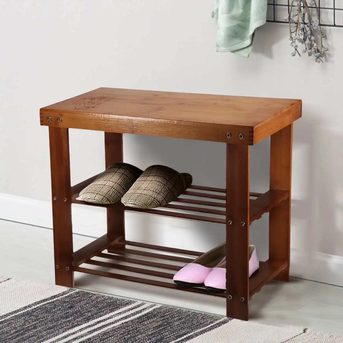 3 Layers Wooden Shoe Rack Entryway Space-saving Shoe Organizer Shoe Changing Stool Shoes Shelf Home Dorm Shoe Cabinet
3 Layers Wooden Shoe Rack Entryway Space-saving Shoe Organizer Shoe Changing Stool Shoes Shelf Home Dorm Shoe Cabinet