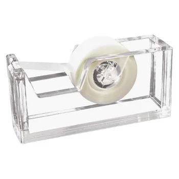Desktop Clear Acrylic and Gold Tape Dispenser 1Inch Core - Classy, Elegant and Modern Design Desk Accessory for Your Home or Wor 
Desktop Clear Acrylic and Gold Tape Dispenser 1Inch Core - Classy, Elegant and Modern Design Desk Accessory for Your Home or Wor