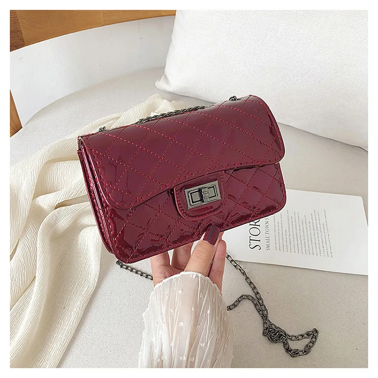 Bag Women's 2019 Summer New Style Korean-style Versitile Fashion Textured Shoulder Bag Graceful Patent Leather Rhombus Chain Bag
Bag Women's 2019 Summer New Style Korean-style Versitile Fashion Textured Shoulder Bag Graceful Patent Leather Rhombus Chain Bag