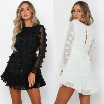 BGW 31619ht Scoop Neck Tulle A Line Cocktail Dresses Long Sleeves Hollow Out Back Two Colors White Black Mini Gown Robes 2020
BGW 31619ht Scoop Neck Tulle A Line Cocktail Dresses Long Sleeves Hollow Out Back Two Colors White Black Mini Gown Robes 2020