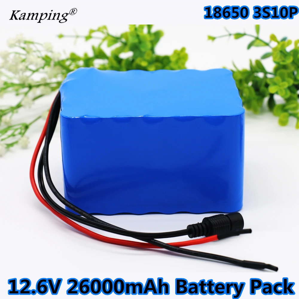 12V rechargeable battery 3s10p 11.1v12.6v 26ah 18650 lithium-ion battery pack for sightseeing vehicles and electric bicycles
12V rechargeable battery 3s10p 11.1v12.6v 26ah 18650 lithium-ion battery pack for sightseeing vehicles and electric bicycles
