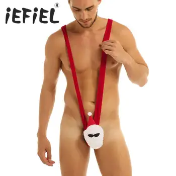 Sexy Male Mens One-piece Soft Velvet Christmas Mankini Costume Sleeveless Deep V-shaped Mankini Thong Underwear Lingerie Romper 
Sexy Male Mens One-piece Soft Velvet Christmas Mankini Costume Sleeveless Deep V-shaped Mankini Thong Underwear Lingerie Romper