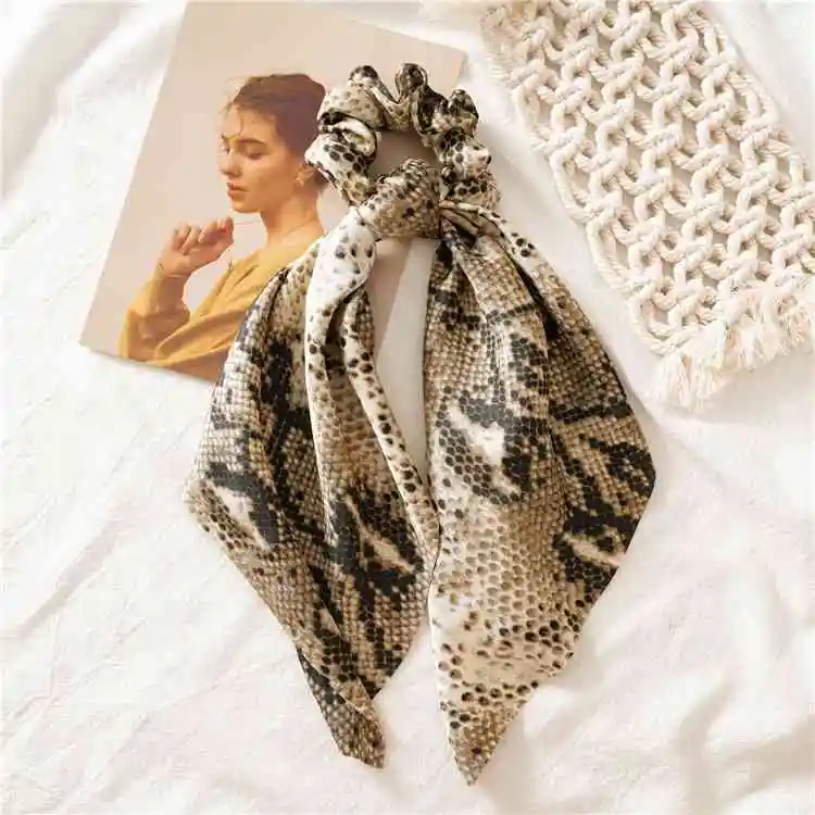 Vintage scarf, bowknot Women Hair Ponytail Holder, Rubber Serpentine Summer headbands Elastic Hair ties for Girls H4827e7a2e80a4d2a9a5458ceb0e6641eh - Vintage scarf, bowknot Women Hair Ponytail Holder, Rubber Serpentine Summer headbands Elastic Hair ties for Girls