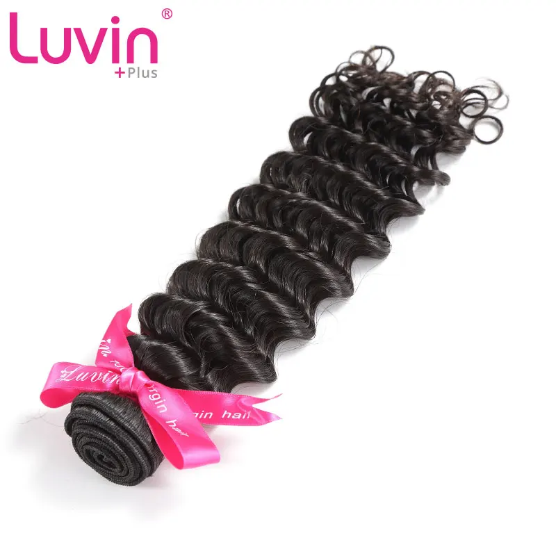 

Luvin OneCut Hair Deep Wave 8-30 Inch 10A Peruvian Virgin Hair Extension 100% Human Hair Weave Unprocessed Hair Weft 1 3 Bundles