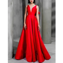 Elegant Ruby Red Celebrity Evening Dresses V Neck Backless Satin Long Prom Party Gowns With Bow Robe De Soirée فساتين السهرة2022
Elegant Ruby Red Celebrity Evening Dresses V Neck Backless Satin Long Prom Party Gowns With Bow Robe De Soirée فساتين السهرة2022