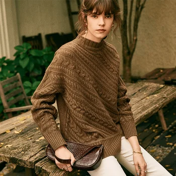 wool sweater female half-high collar oblique twisted loose loose lazy wind wool bottoming sweater women knitted pullover
wool sweater female half-high collar oblique twisted loose loose lazy wind wool bottoming sweater women knitted pullover