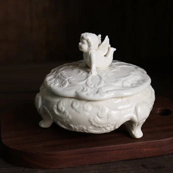 Vintage Creamy Gigh-end Playing Cherub Storage Tank/Home Furnishing/ Storage Box
Vintage Creamy Gigh-end Playing Cherub Storage Tank/Home Furnishing/ Storage Box