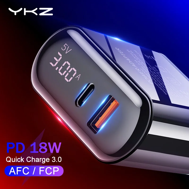 YKZ Quick Charge 3.0 USB Charger LED Display QC 3.0 PD Fast Charging Mobile Phone Charger for iPhone Xiaomi Samsung Huawei
YKZ Quick Charge 3.0 USB Charger LED Display QC 3.0 PD Fast Charging Mobile Phone Charger for iPhone Xiaomi Samsung Huawei