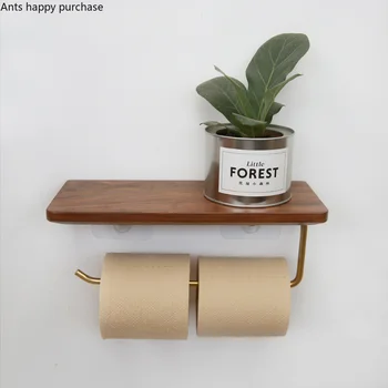 Nordic Bathroom Roll Holder Walnut Wood Tissue Box Brass Toilet Shelf Paper Towel Holder Solid Wood Paper Towel Rack Household
Nordic Bathroom Roll Holder Walnut Wood Tissue Box Brass Toilet Shelf Paper Towel Holder Solid Wood Paper Towel Rack Household