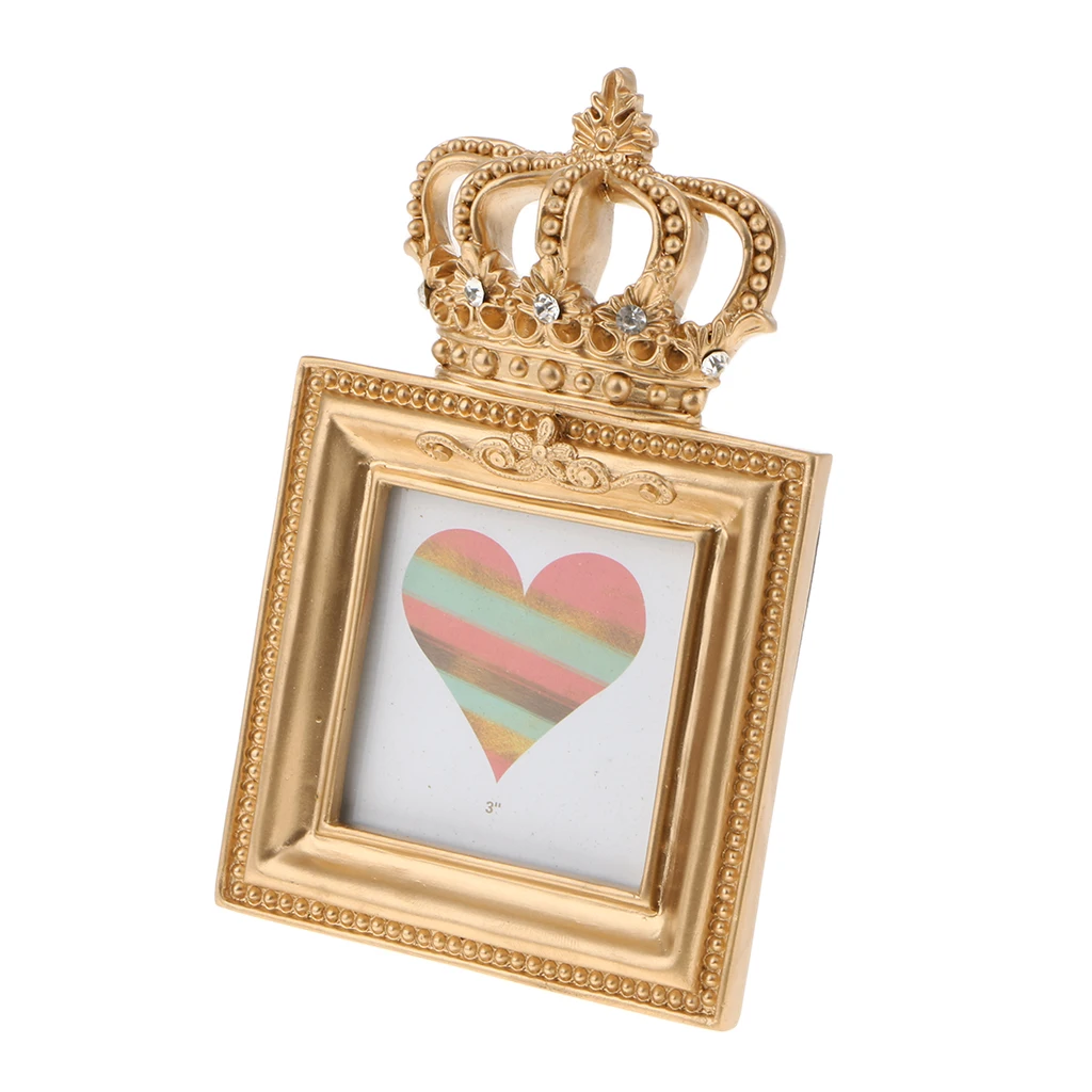 Gold Crown Picture Frame Rustic Pattern Photo Frames for Tabletop or Wall Mount Gold Crown Picture Frame Rustic Pattern Photo Frames for Tabletop or Wall Mount