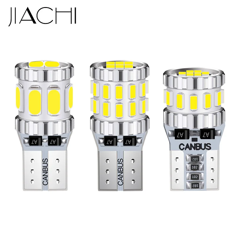 

JIACHI Wholesale 100PCS T10 No Error Canbus Led Bulb Light 194 168 501 W5W Trunk Dome Lamp White 12-24V 3014 5630Chip 30 18 8SMD