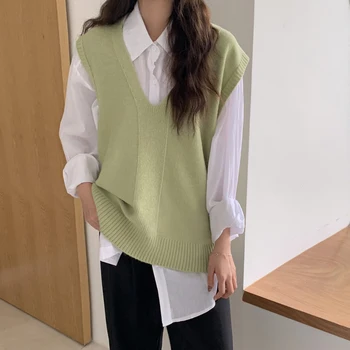 Make firm offers spring pure color v-neck waistcoat sleeveless knitted vest outside the woman take a coat
Make firm offers spring pure color v-neck waistcoat sleeveless knitted vest outside the woman take a coat