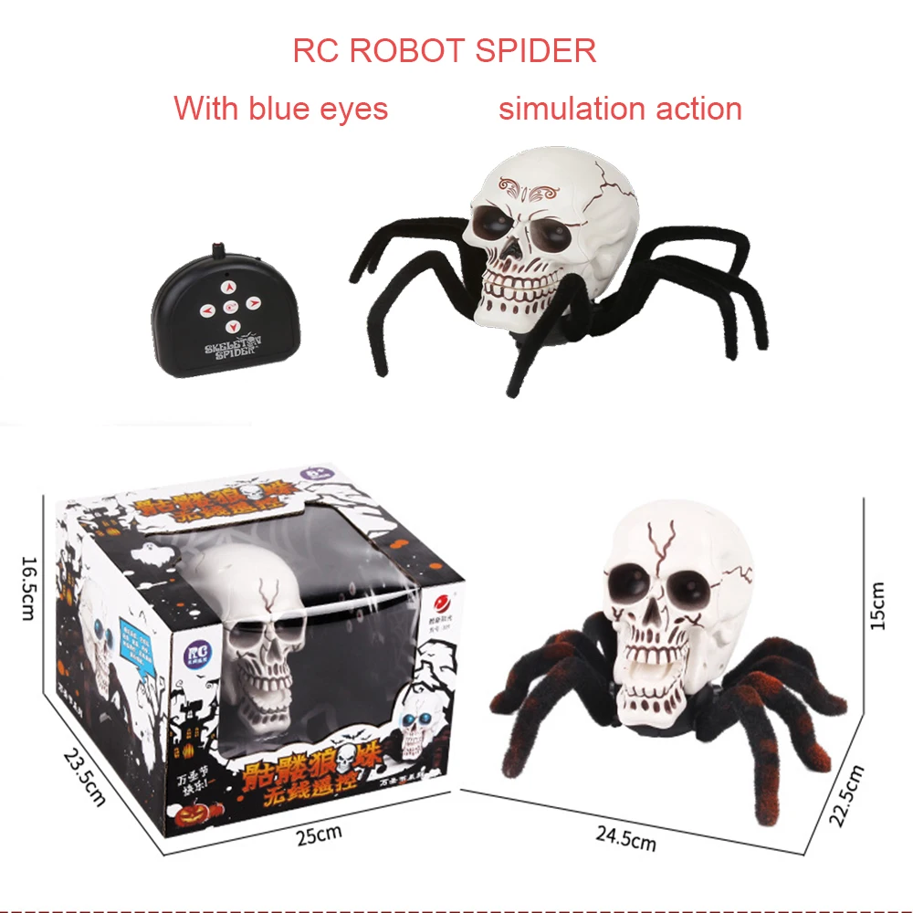 

Animal Remote 4 CH RC Robot Spider with Scared Blue light on Eyes Halloween Holiday Prank RC Spider Robots Toys Dropshipping