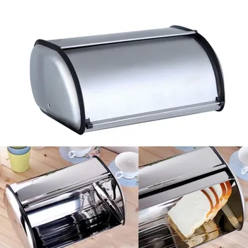 Roll Top Bread Box Storage Bin Keeper Stainless Steel Food Storage Container Kitchen Pastry Bread Baking Holder Kitchen Supplies
Roll Top Bread Box Storage Bin Keeper Stainless Steel Food Storage Container Kitchen Pastry Bread Baking Holder Kitchen Supplies