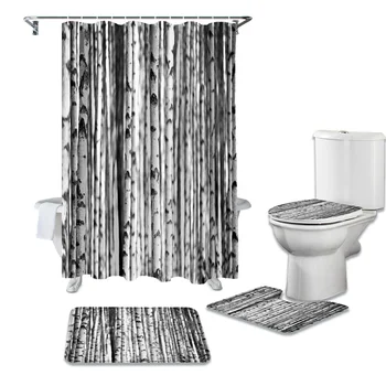 Tree White Birch Forest Shower Curtains Set Bath Mat Set Toilet Cover Waterproof Shower Curtain Set Bath Mats Rugs
Tree White Birch Forest Shower Curtains Set Bath Mat Set Toilet Cover Waterproof Shower Curtain Set Bath Mats Rugs