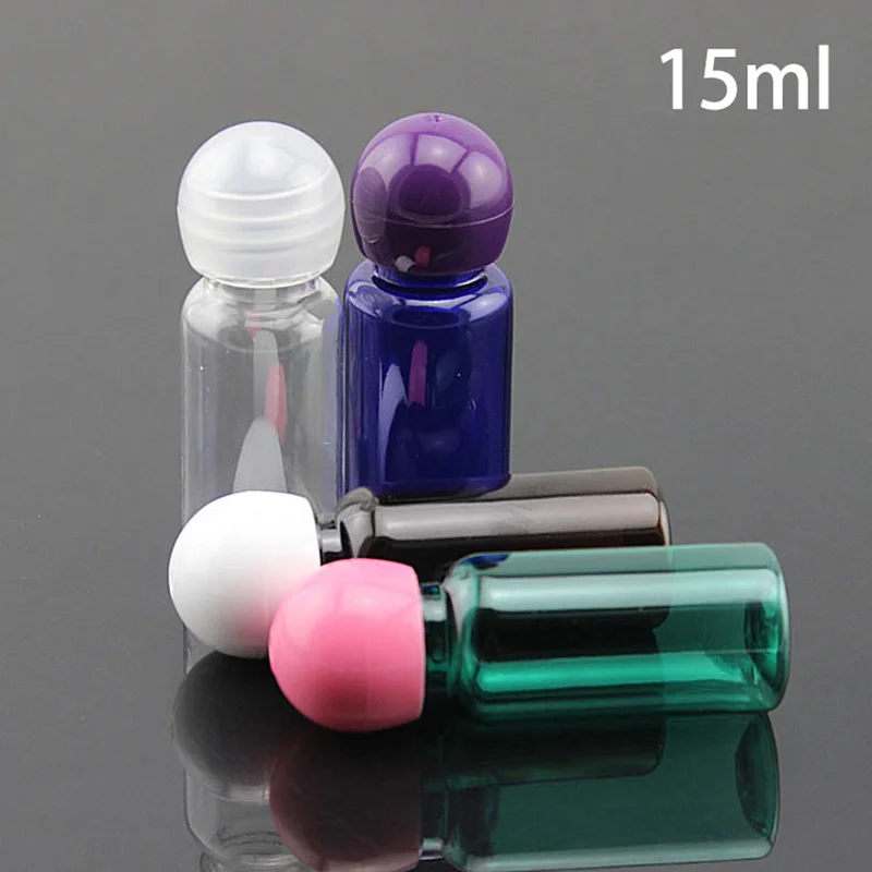 15ml Plastic Water Bottle with Inner Plug Green Brown Blue Refillable Ball Cap Cosmetic Essential Oil Perfume Package Container
15ml Plastic Water Bottle with Inner Plug Green Brown Blue Refillable Ball Cap Cosmetic Essential Oil Perfume Package Container
