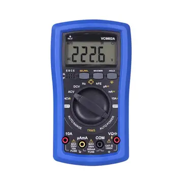 Digital Multimeter DC/AC Current Voltage T-RMS Auto Range NCV/Capacitor/ Frequency/Triode/ Diode Tester VC9802A
Digital Multimeter DC/AC Current Voltage T-RMS Auto Range NCV/Capacitor/ Frequency/Triode/ Diode Tester VC9802A