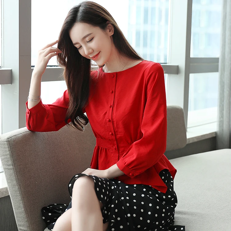 COIGARSAM Korea Style Full Sleeve Shirt Womens tops New Spring Office Lady Chiffon Solid Women shirts White Red Black 841
COIGARSAM Korea Style Full Sleeve Shirt Womens tops New Spring Office Lady Chiffon Solid Women shirts White Red Black 841