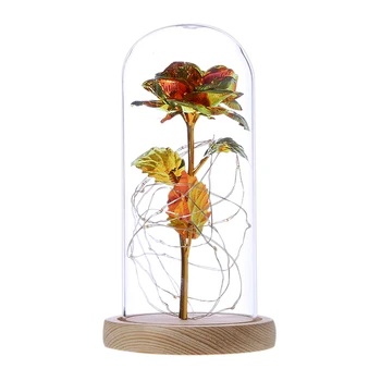 Eternal Rose Flower in Glass Dome Flower Gold Leaf Rose LED String Light Valentine's Day Gift Monden New Dropshipping N4
Eternal Rose Flower in Glass Dome Flower Gold Leaf Rose LED String Light Valentine's Day Gift Monden New Dropshipping N4