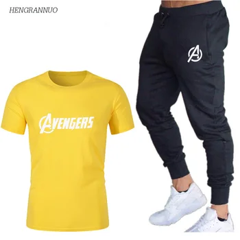 New Summer Men's T-shirt Suits Men's 2 piece set Cotton Short sleeve Tops Pants Male The Avengers printed Men Brand T Shirt Set
New Summer Men's T-shirt Suits Men's 2 piece set Cotton Short sleeve Tops Pants Male The Avengers printed Men Brand T Shirt Set