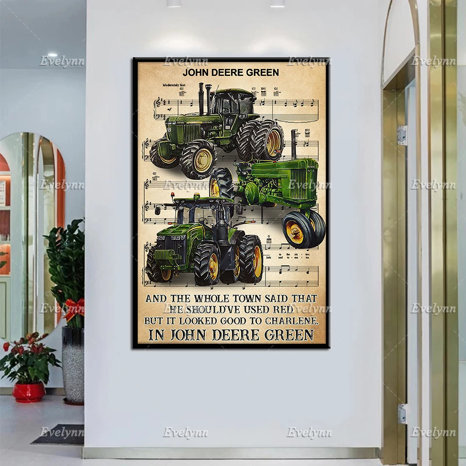 Фото Фермерский трактор ретро постер Джон влюбленные деер песня настенные