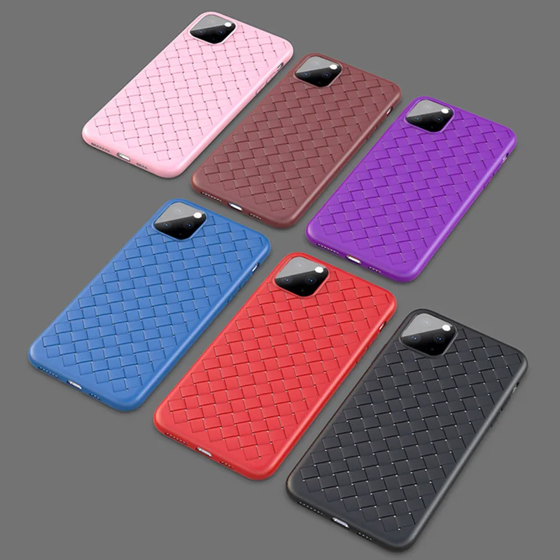 Solid color Woven pattern phone case For iPhone 11 pro max 2019 5.8 & 6.1 & 6.5 inch xs max xr x 7 8 Plus soft tpu back cover
Solid color Woven pattern phone case For iPhone 11 pro max 2019 5.8 & 6.1 & 6.5 inch xs max xr x 7 8 Plus soft tpu back cover