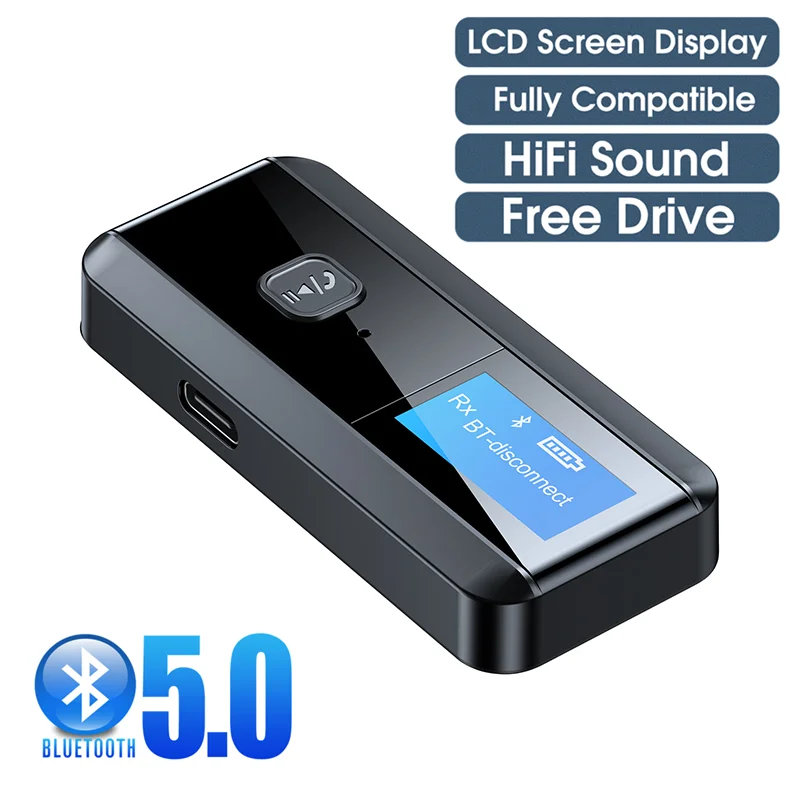 Аудиоресивер с разъемом Type-C Bluetooth 5 0 + EDR ЖК-дисплей передатчик для ТВ ПК
