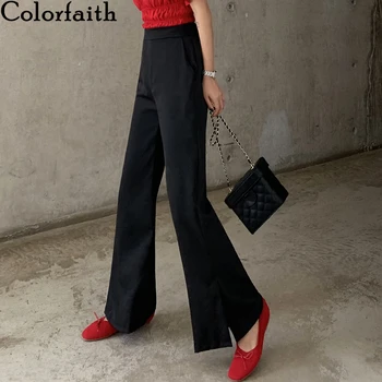 Colorfaith New 2020 Spring Summer Women Pants High Elastic Waist Zipper Lady Pockets Split Casual Bell-bottomed Pants P3759
Colorfaith New 2020 Spring Summer Women Pants High Elastic Waist Zipper Lady Pockets Split Casual Bell-bottomed Pants P3759