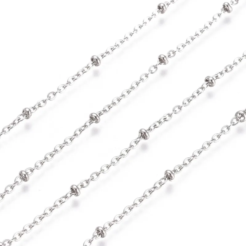 10m Soldered Stainless Steel Cable Chain Satellite Chains Link Chain for Jewelry Making Links: 2x2x0.4mm Beads: 2x1mm
10m Soldered Stainless Steel Cable Chain Satellite Chains Link Chain for Jewelry Making Links: 2x2x0.4mm Beads: 2x1mm