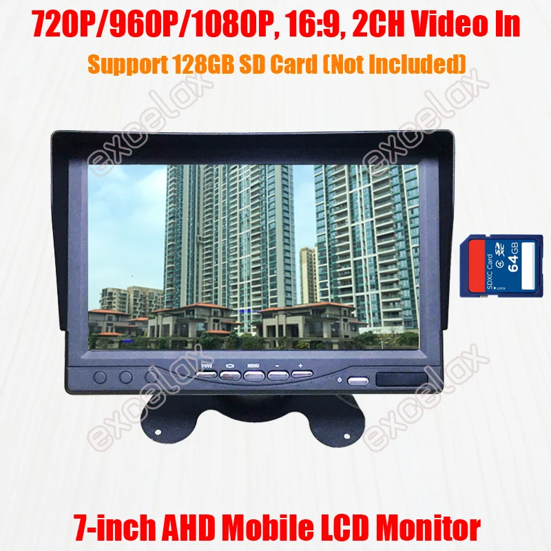 2CH SD Card Recording Storage 2MP 1080P 960P AHD 7 Inch LCD Mobile Monitor Vehicle Car Rear View CCTV Video Security Ice Fishing
2CH SD Card Recording Storage 2MP 1080P 960P AHD 7 Inch LCD Mobile Monitor Vehicle Car Rear View CCTV Video Security Ice Fishing