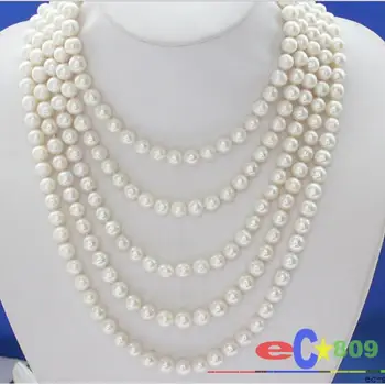 Jewelry Free Shipping wholesale LONG 100" 9MM white ROUND FRESHWATER PEARL NECKLACE 
Jewelry Free Shipping wholesale LONG 100" 9MM white ROUND FRESHWATER PEARL NECKLACE