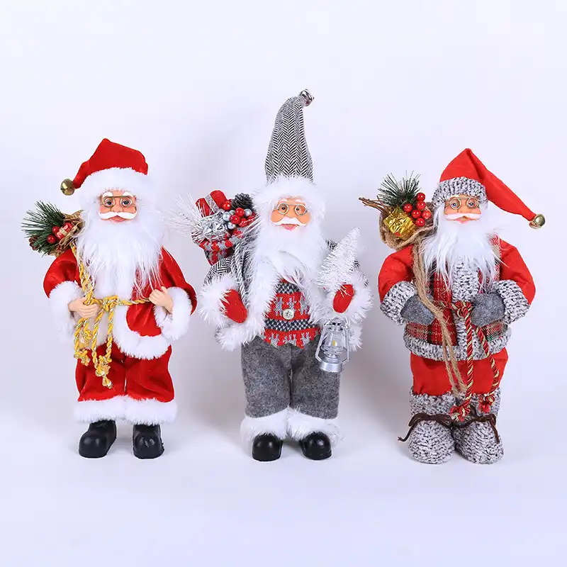 decorations new year red cap christmas ornament santa claus doll