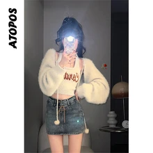 Atopos Women Halter Knitted Dress Suits Y2K Vintage Streetwear Crop Top Cardigans Short Skirts Set Fashion Woman Dresses Sets
Atopos Women Halter Knitted Dress Suits Y2K Vintage Streetwear Crop Top Cardigans Short Skirts Set Fashion Woman Dresses Sets