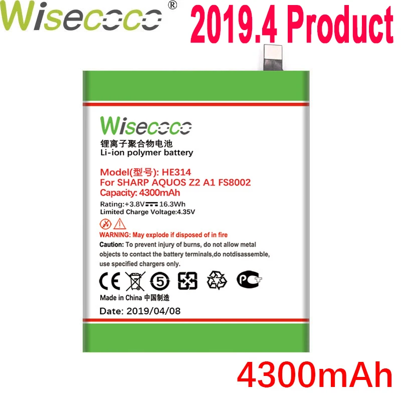 WISECOCO HE314 4300mAh Battery For SHARP AQUOS Z2 A1 FS8002 Phone Latest Production High Quality Battery With Tracking Number
WISECOCO HE314 4300mAh Battery For SHARP AQUOS Z2 A1 FS8002 Phone Latest Production High Quality Battery With Tracking Number