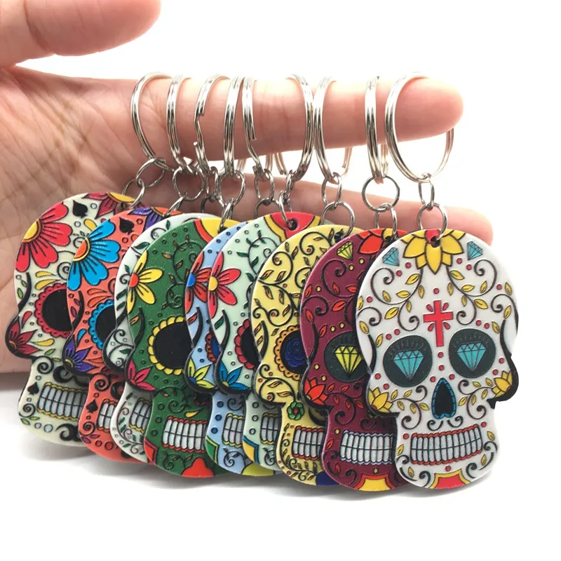 Sugar Skull Keychains Calavera Sugary-Sweet Whimsical Skull Key chain Keyrings Relief KeyChain Custom Skeleton Key Ring Keytag
Sugar Skull Keychains Calavera Sugary-Sweet Whimsical Skull Key chain Keyrings Relief KeyChain Custom Skeleton Key Ring Keytag
