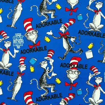 1 yard Cotton Woven Cartoon Fabric, Cartoon cat on blue background (width=140cm)
1 yard Cotton Woven Cartoon Fabric, Cartoon cat on blue background (width=140cm)